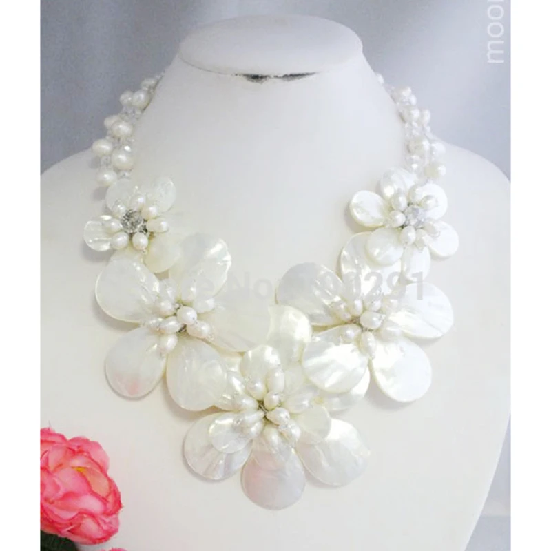 

xquisite. charm. Women's Party Jewelry . romantic Nigerian Wired Wrap flower necklace, made by hand 20"