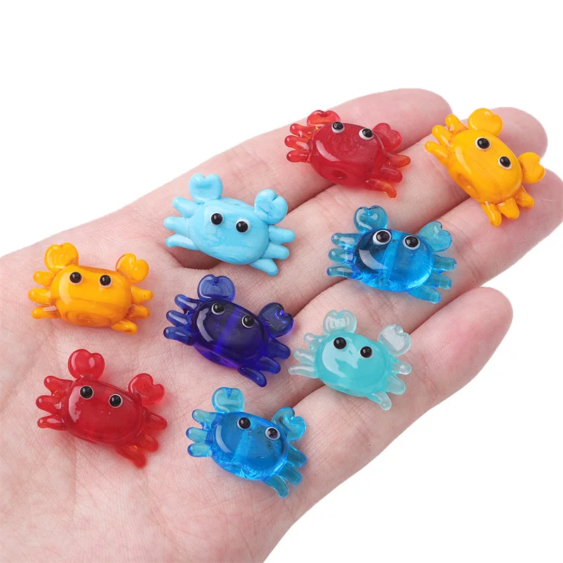 Cartoon Three-dimensional Clear Simulation Small Crab Glass Bead Diy Accessories