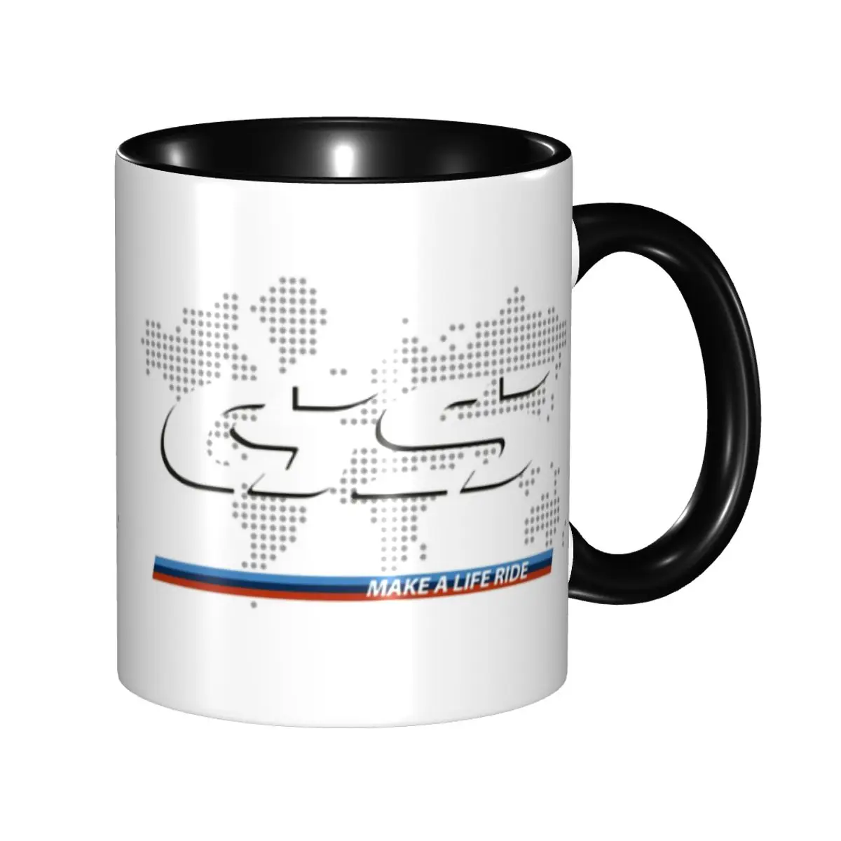 

Make A Life Ride GS Motorcycle Adventure Coffee Mug DIY Personalized World Map Ceramic Tea Milk Mug