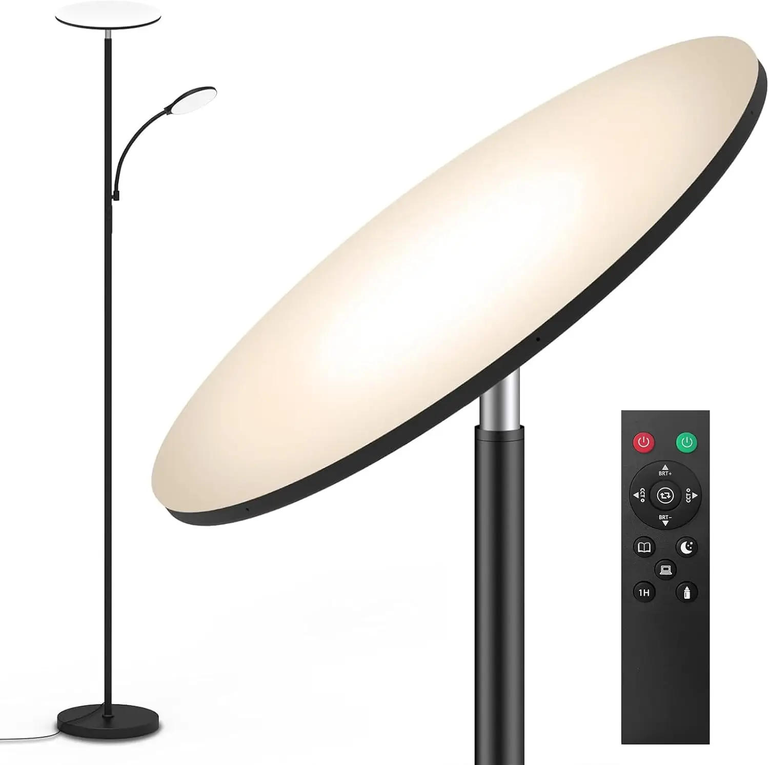 

44W 4500LM LED Floor Lamp with Remote, Dimmable, 69' Tall, Bendable Reading Light for Living Room, Bedroom, Office