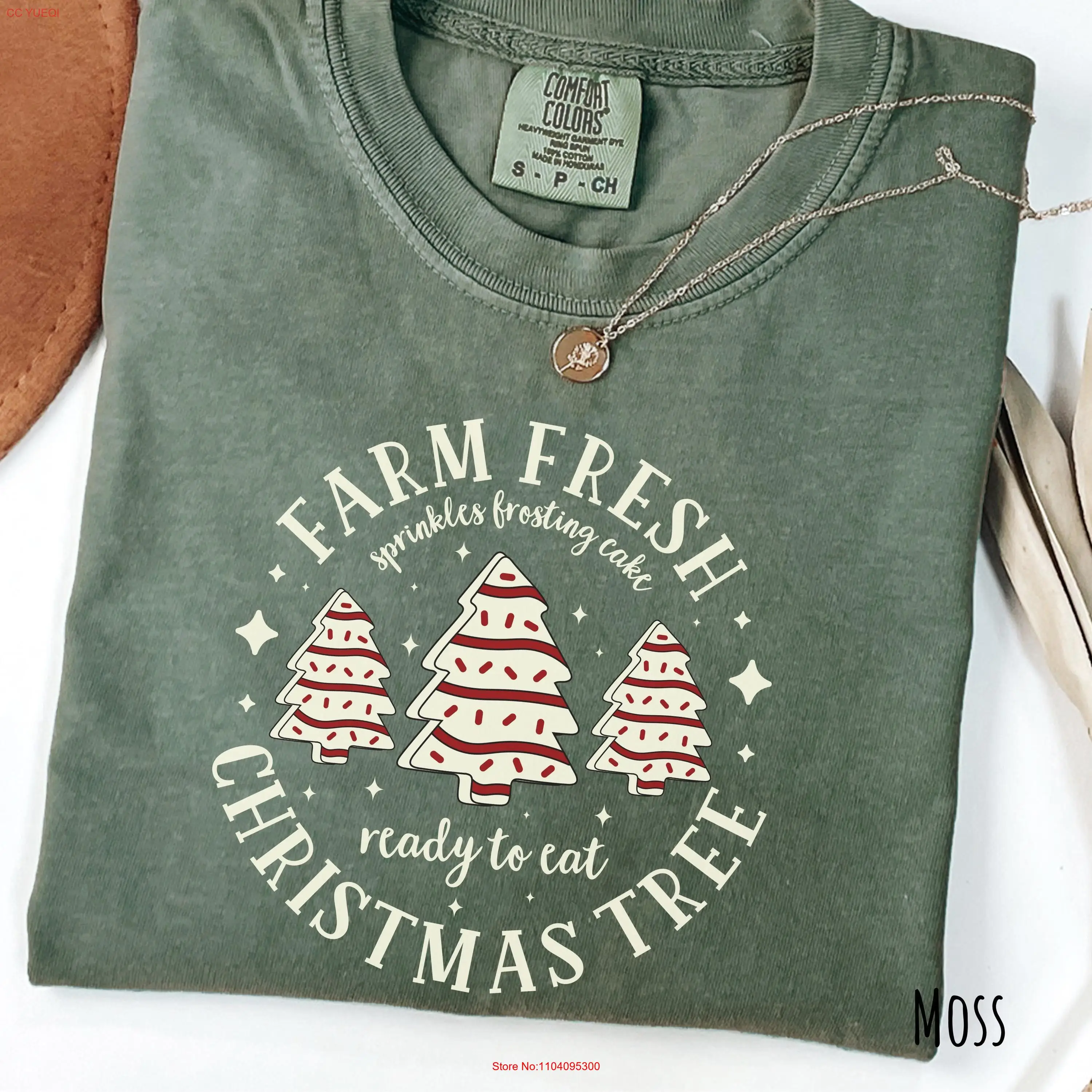 

Farm Fresh Christmas Tree Cakes Comfort Colors T Shirt Holiday Baking long or short sleeves