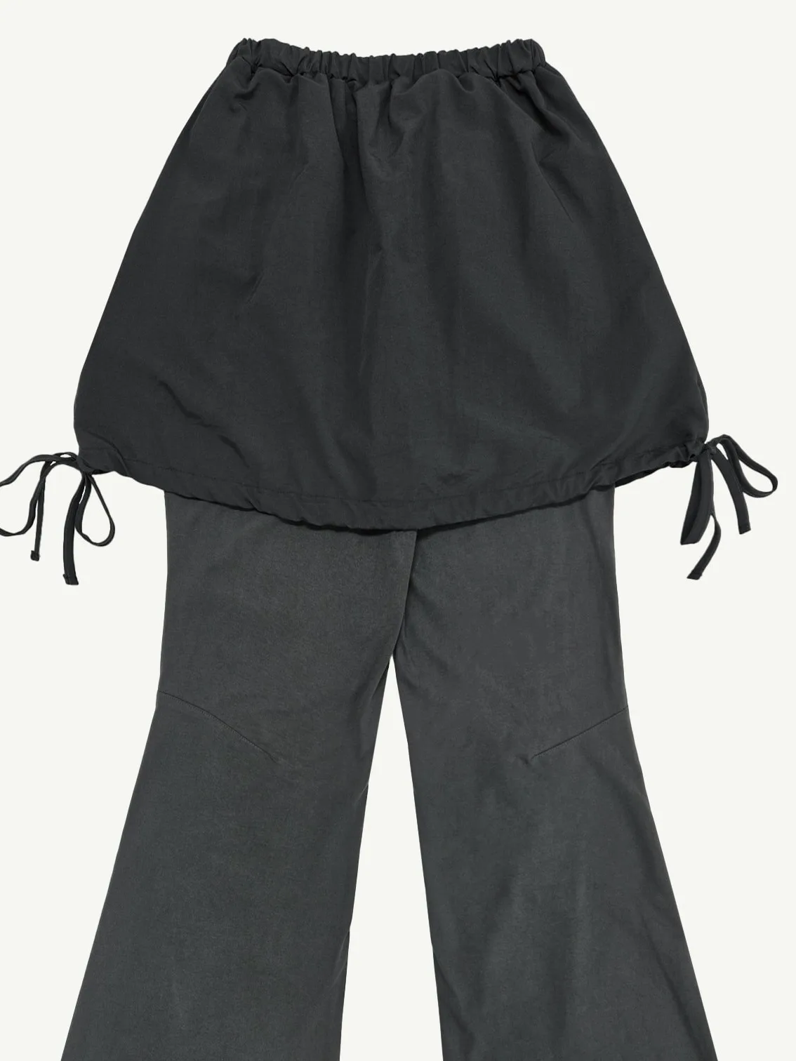 Unique Trimmed Two-Piece Skirt Pants Girl Autumn Dstring Belted  Casual Flared Long ey Pants for Teenage Girls