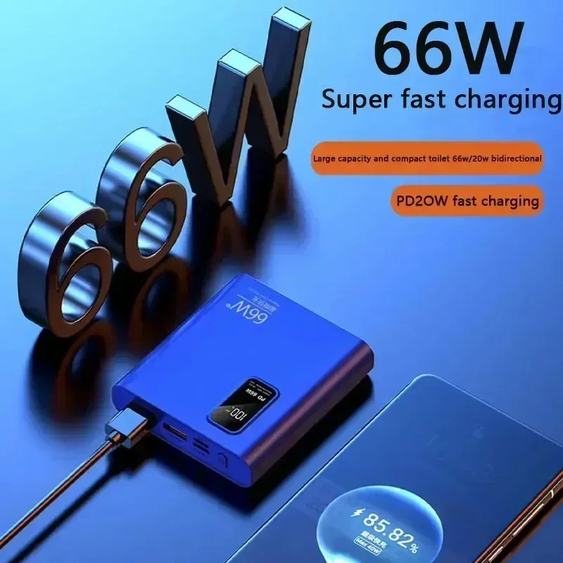 66W Power Bank 50000mAh Super Fast Charging Power Bank Portable Charger Digital Display External Battery Pack for iPhone Xiaomi