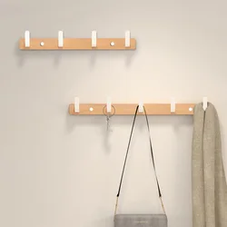 Gancho de madera para bata, gancho de pared creativo para baño, cocina, hogar, abrigo decorativo, toalla, llavero de aluminio, blanco y negro, 3 filas, 4 filas, 5 filas, 6 filas