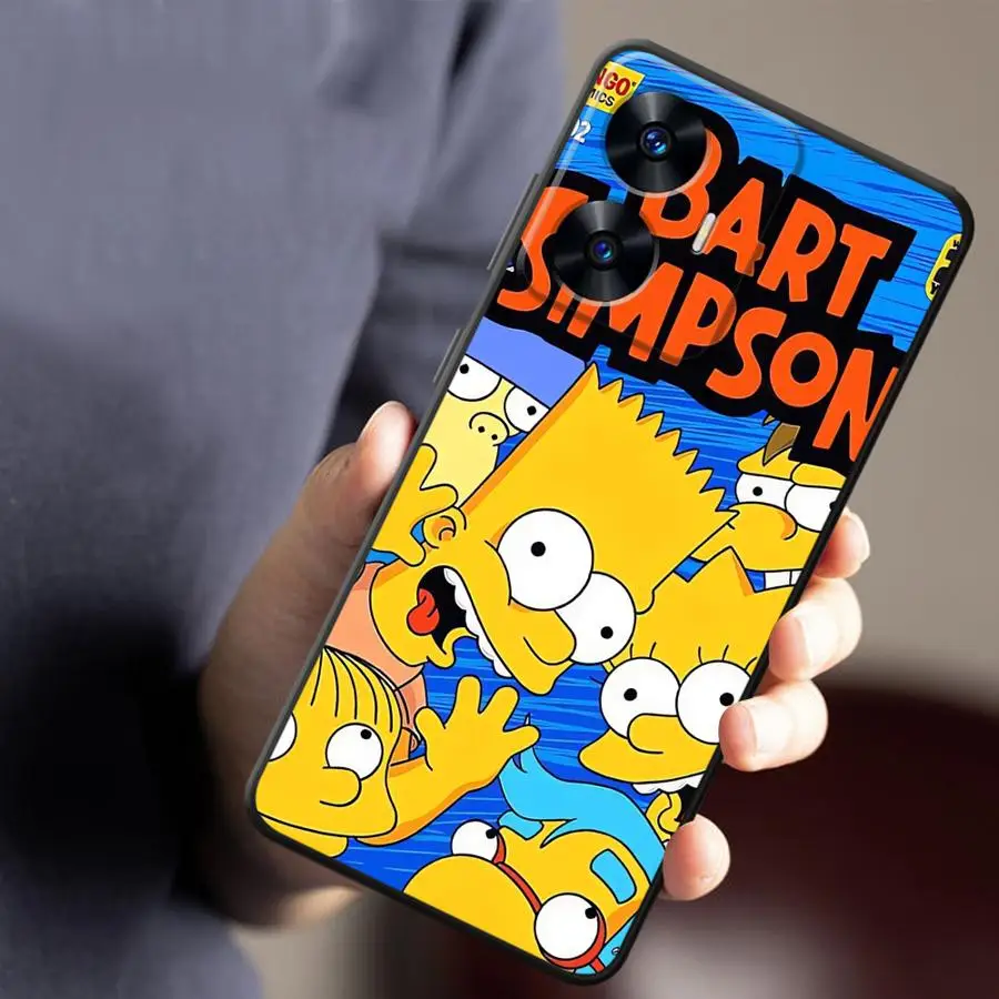 シンプソンズファミリー ソフトバック スマホケース Realme GT Master Neo2 C21 C15 C12 P3 Ultra 6 7 8 9 10 Nazro 50 50i C25 12 14対応