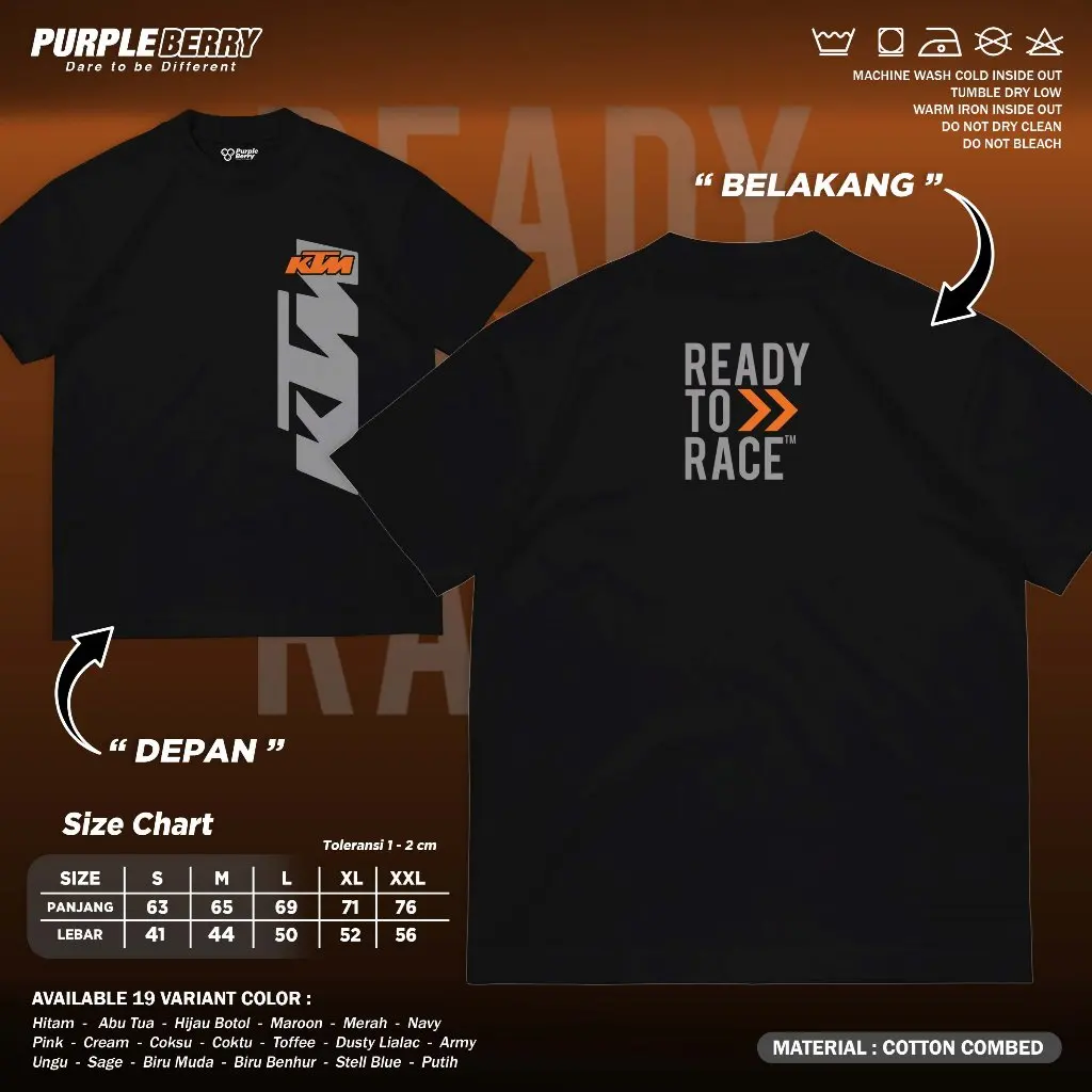 

2026 Men's 100% Cotton KTM Ready To Race T-Shirt Summer Casual Motocross Dirt Bike Rider Graphic Tee