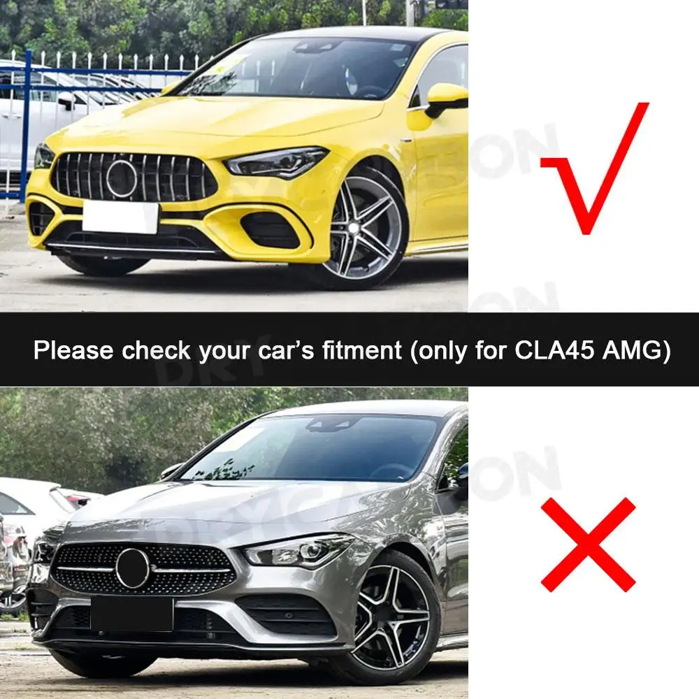 2Pcs Carbon Fiber Car Front Bumper Air Vent Cover for Mercedes Benz W118 C118 CLA45 AMG 2020+ Fog Lamp Mesh Grill Frame