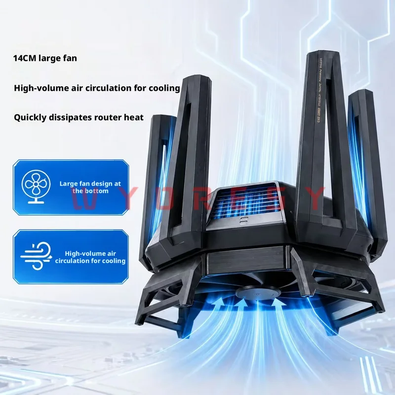 for Xiaomi (BE10000/AX9000) Router Fan Cooling Base Bracket Secure Network Hardware And Boost Bottom Air Intake For Efficient