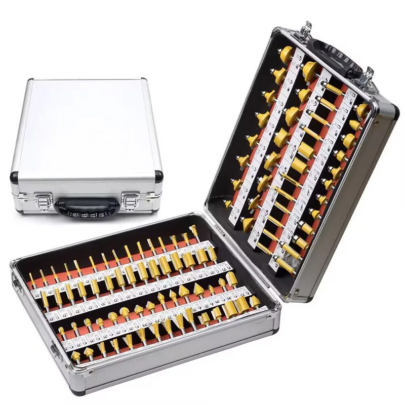Good Price For Electric Edge Trimmer 100Pcs/set 1/4" Shank 6.35Mm Tungsten Carbide Router Drill Bit Woodworking Router Se