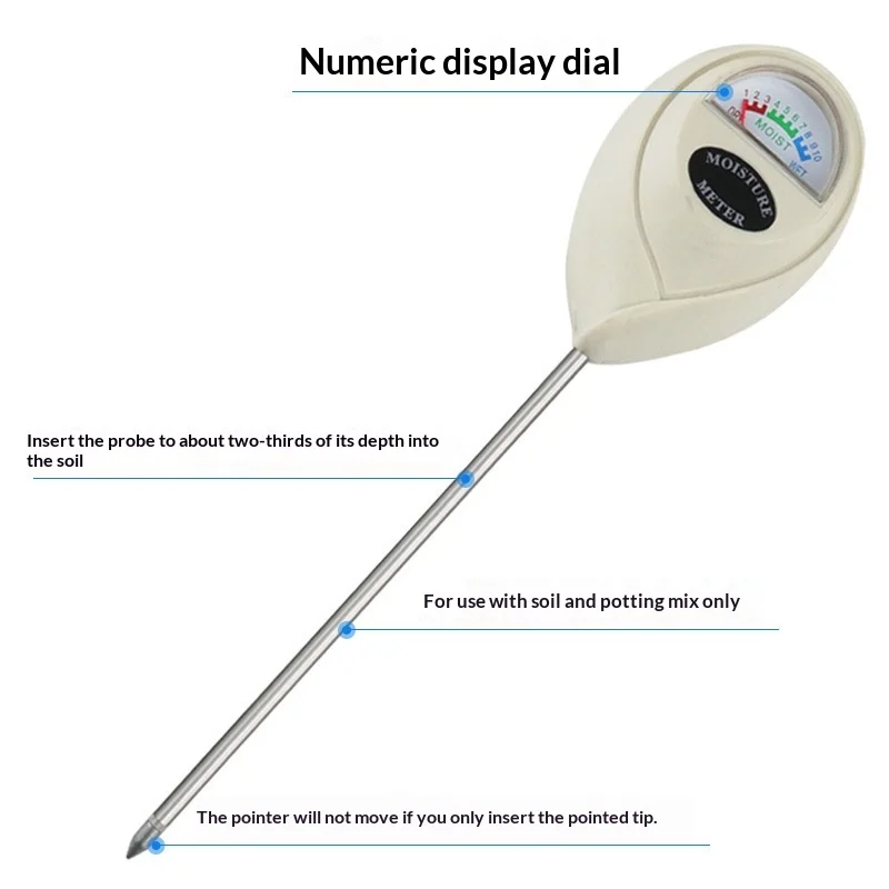 Soil Moisture Meter, No Battery Needed Plant Water Monitor, Portable Soil Humidity Tester for Garden Farm Potted Plants