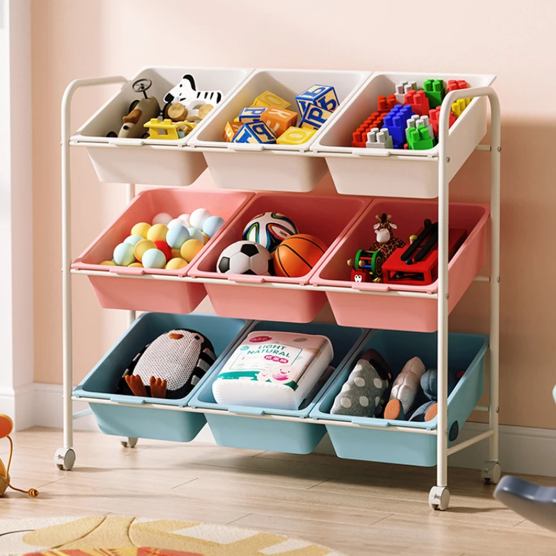 Children's toy storage rack Kindergarten storage cabinet basket corner sorting rack Children's room storage rack Baby toy rack