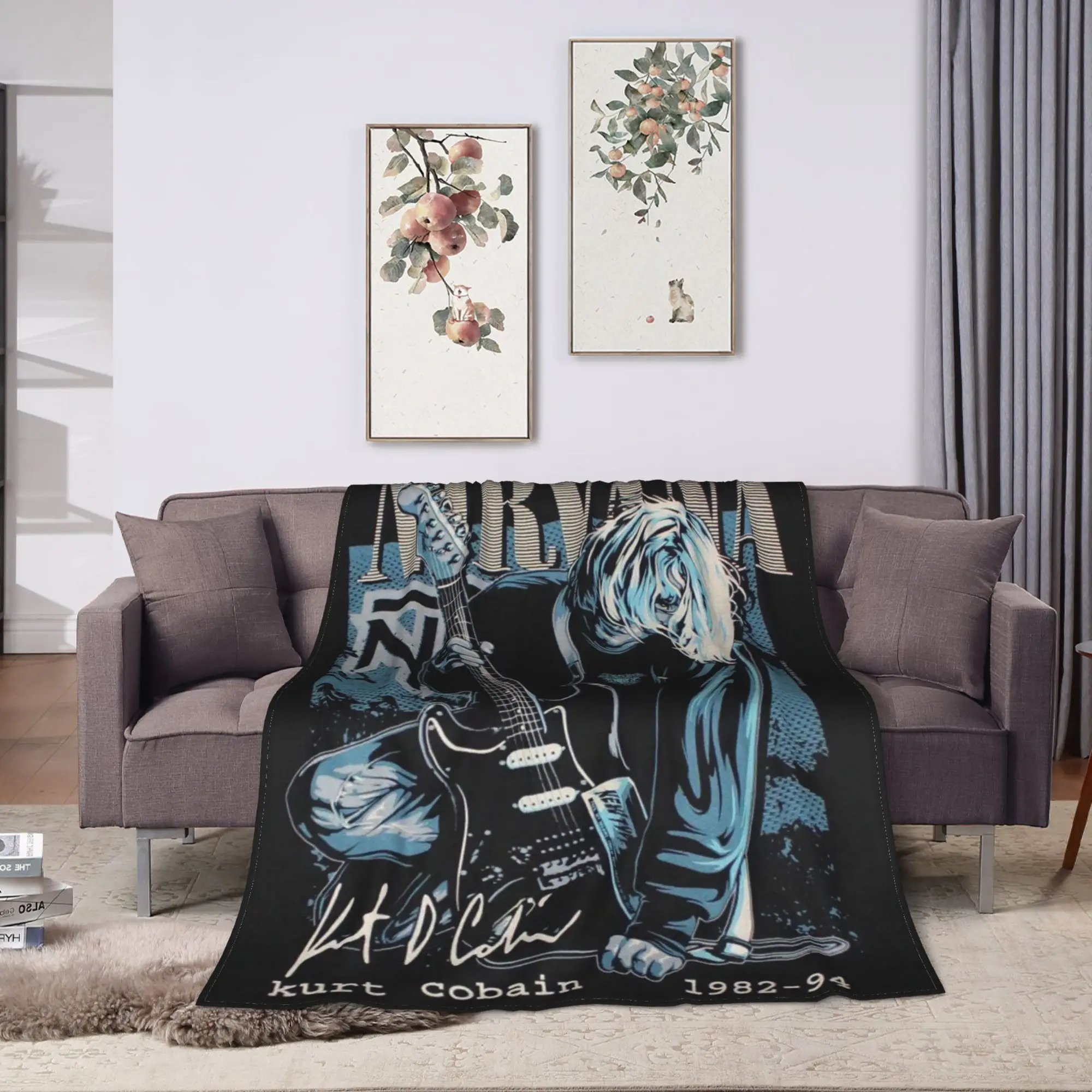 Nirvana Face Band  Blanket  Warm Soft Pattern Plush Throw Blanket For Outdoor Travel Office Flannel Bedspread Bed Cover