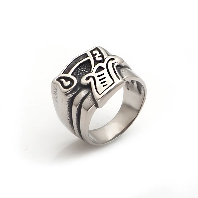 Wholesale Price Men\'s Silver Color Gothic 316L Stainless Steel Seven 7 Number Ring  Jewelry