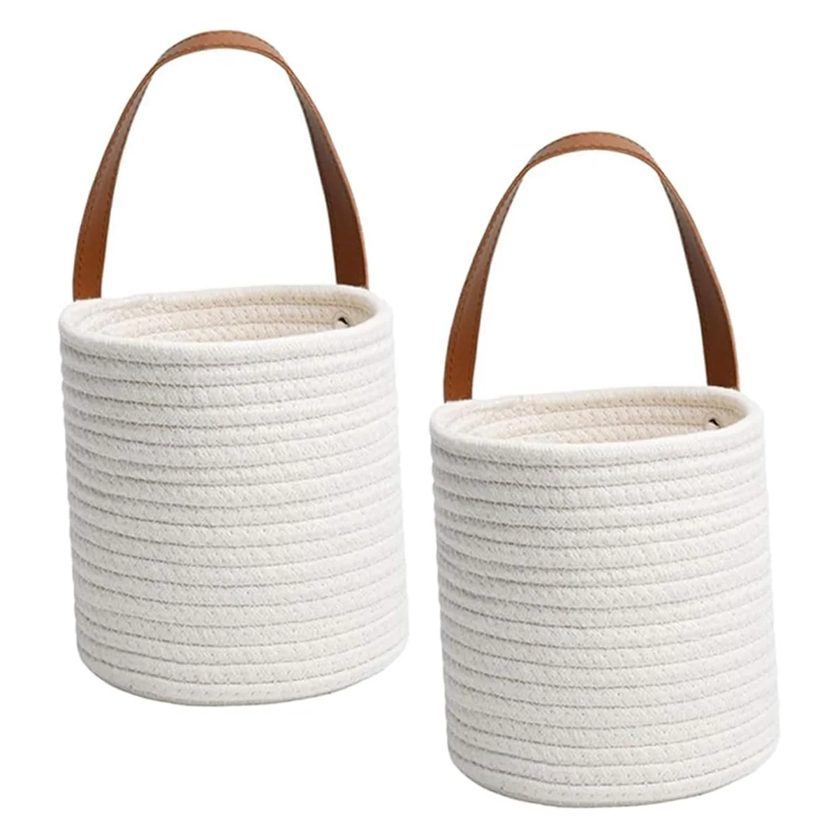 

AT59 2 шт. настенные корзины, плетеные корзины для хранения, хлопчатобумажная ткань, подвесные для цветочного домашнего декора