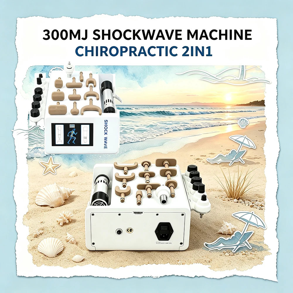Shockwave Therapy Machine ED Treatment Relieve Neck Pain 300MJ Shock Wave Relax Professional 1800N Chiropractic Tool
