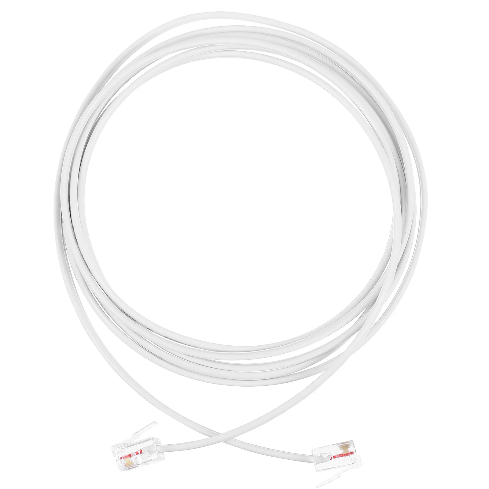 2m Telephone Cable 2-Core Rj11 Plug Telephone Cord Replacement Landline Wire Noise-Free Clear Sound Connecting Cable