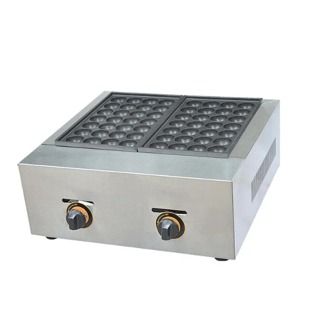 Gas Type Fish Ball Maker 2 Plates Toaster Waffler Maker Ball Former Octopus Cluster Takoyaki Egg Cookie Making Appliacne.