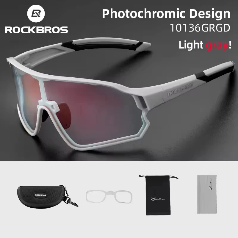 AliExpress ROCKBROS Photochromic Cycling Glasses UV400 Sunglasses Outdoor Sport Bicycle Eyewear MTB Racing Lightweight Flexible Goggles