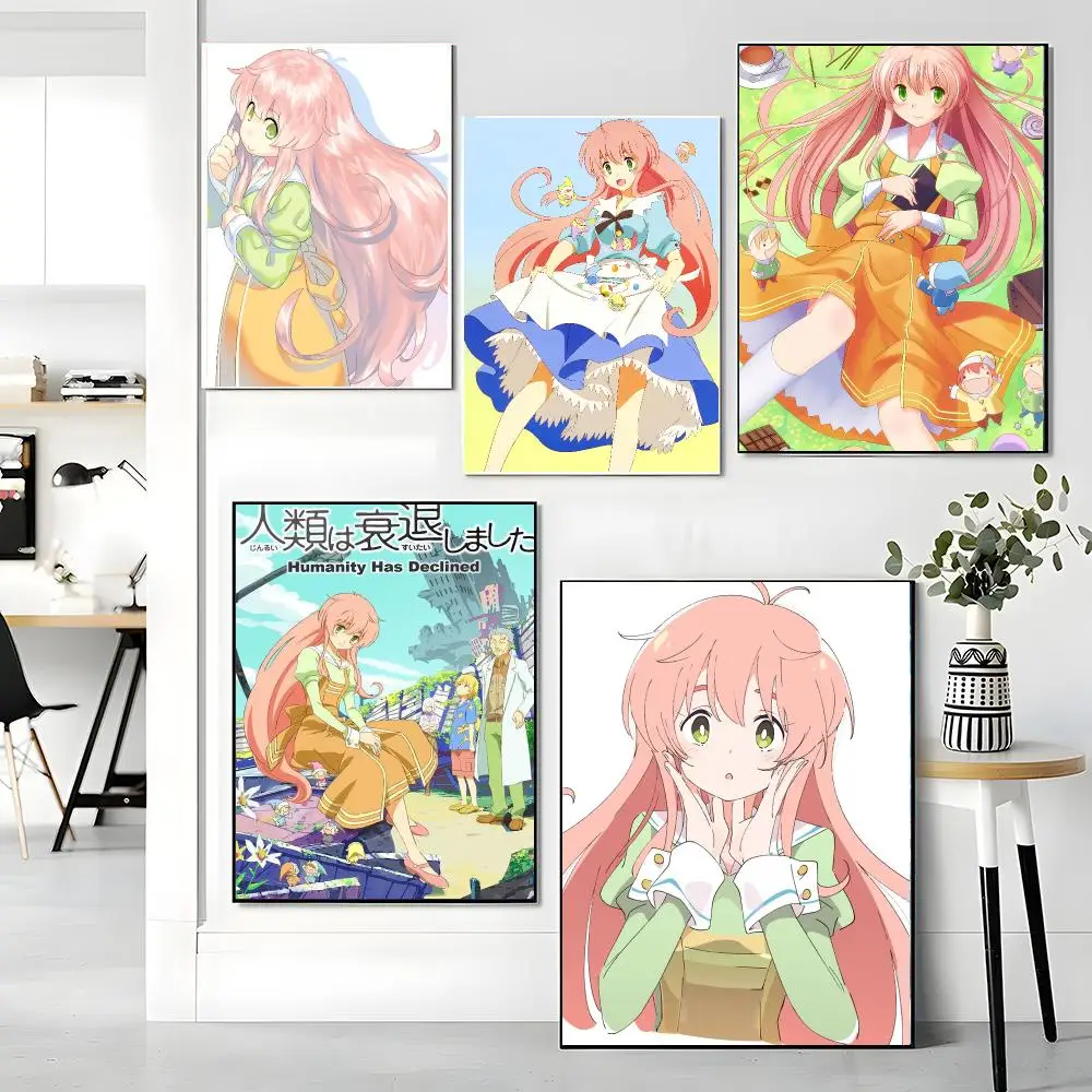 anime H-Humanity Has Declined-D Painting Calligraphy Artwork for Living Room Bedroom Office Home Decor