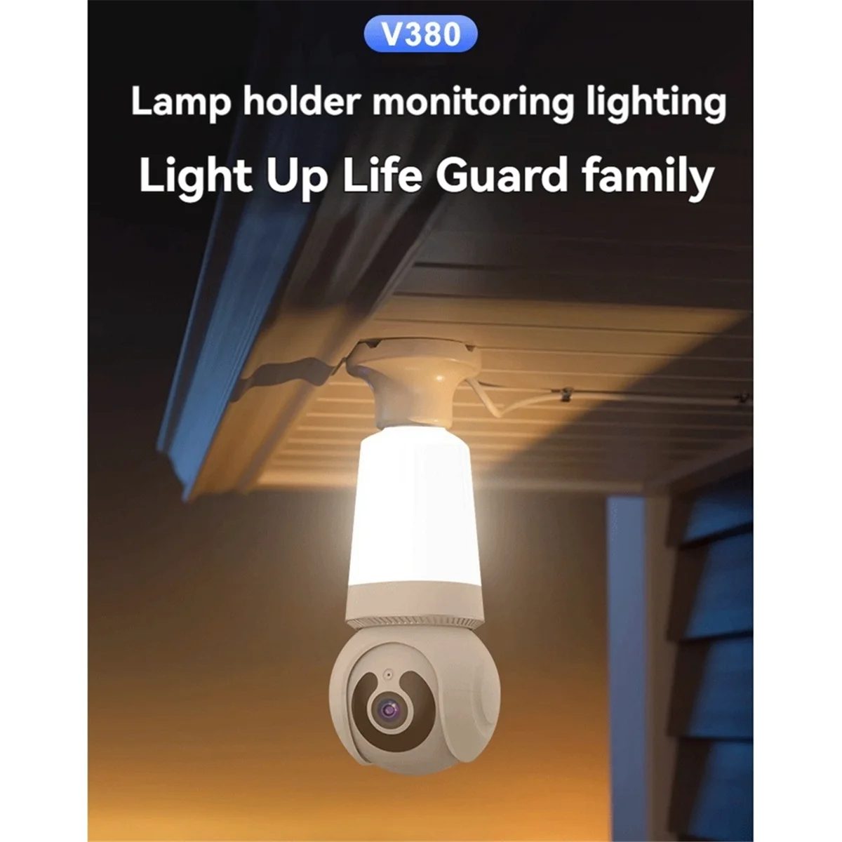 Y06A Bulb Camera 2MP Wifi 360° Color Night Two-Way Talk Security Surveillance E27 Camera No Wiring Required for Home Indoor B