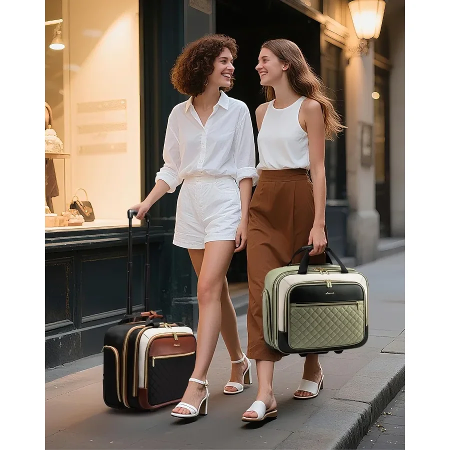 LOVEVOOK المتداول حقيبة لابتوب المرأة 17.3 بوصة حقيبة كمبيوتر محمول مع عجلات للعمل السفر الأعمال مقعد سفلي حمل على الأمتعة Ca #4