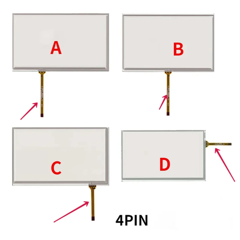 Nieuwe 7 Inch 50pin 800*480 Op 070tn92 At070tn90 LCD-Scherm Met 165X100Mm 4 Lijn Touchscreen Digitizer 5Mm Achtergrondverlichting