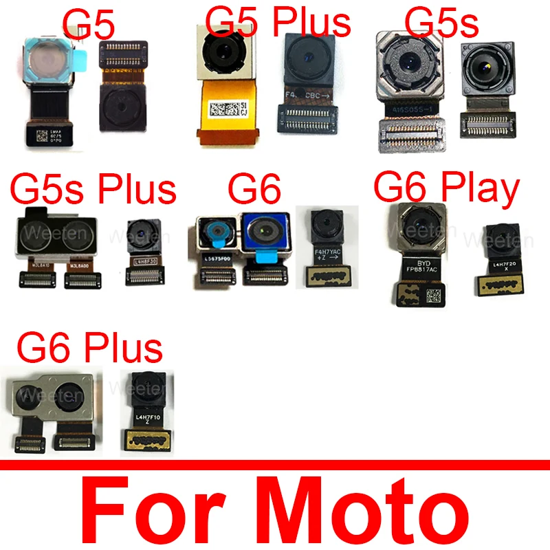 Módulo de cámara frontal y trasera para Motorola Moto G5 Plus G5s G6 Play principal pequeña cámara Cable flexible pieza de repuesto