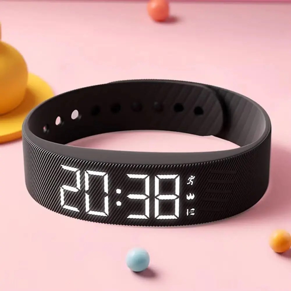 Waterproof Vibrating Alarm Wristband LED Digital Display Silent Vibration Silent Wrist Shock Bands Pedometer Function