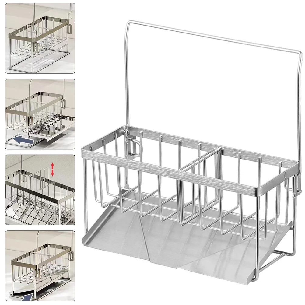 

Sponge Holder Stainless Steel Rag Rack Sink Countertop Sponge Holder Kitchen Supply Dishcloth Drying Rack Home Kitchen Sink