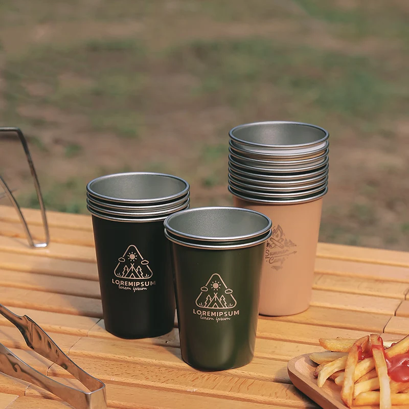 Outdoor Stainless Steel Water Cup, Camping Beer Cup, Picnic Drinking Cup, Coffee Cup, 350ml