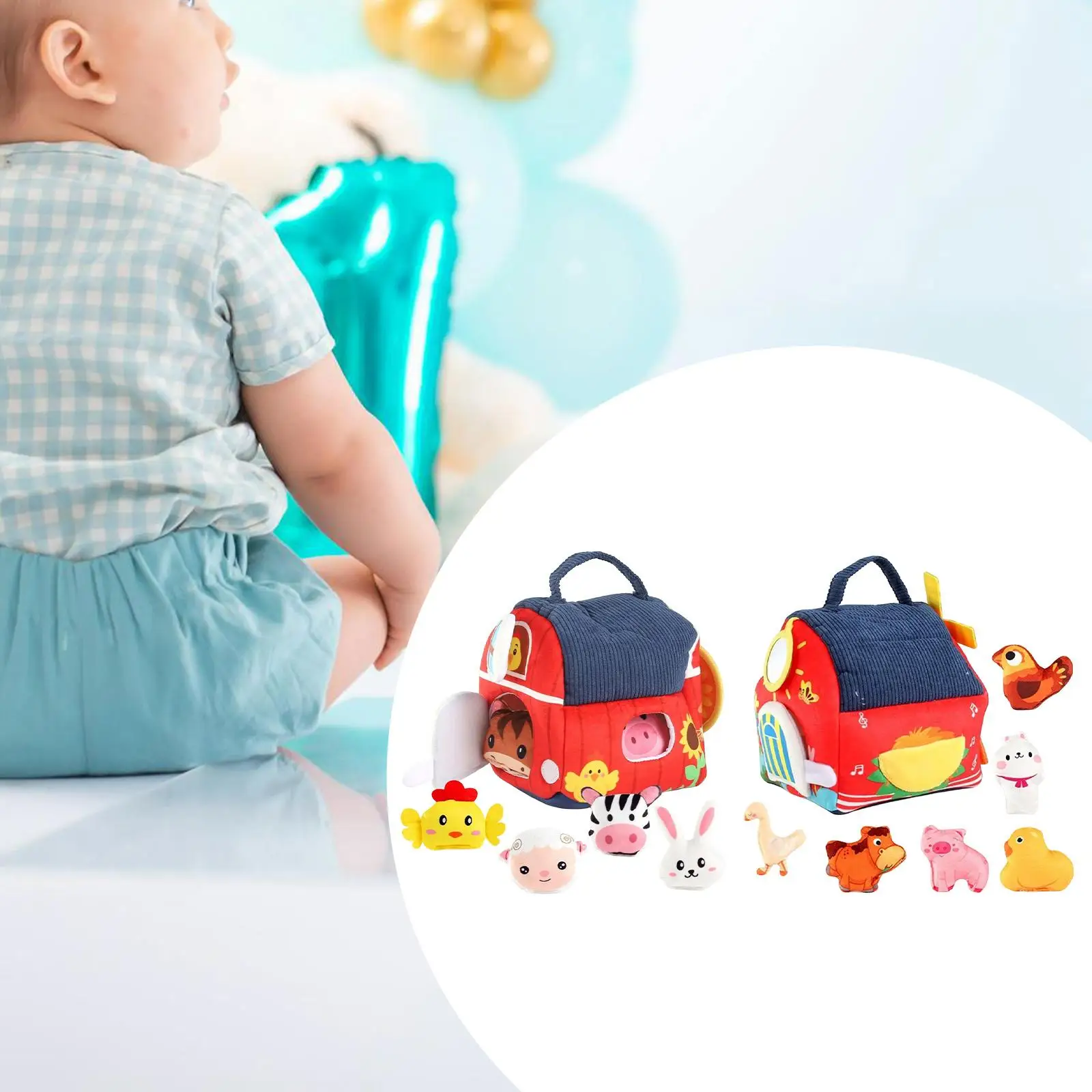 

Farm Animals Stuffed Animals Early Learning Toy Soft Toy for Girls Boys