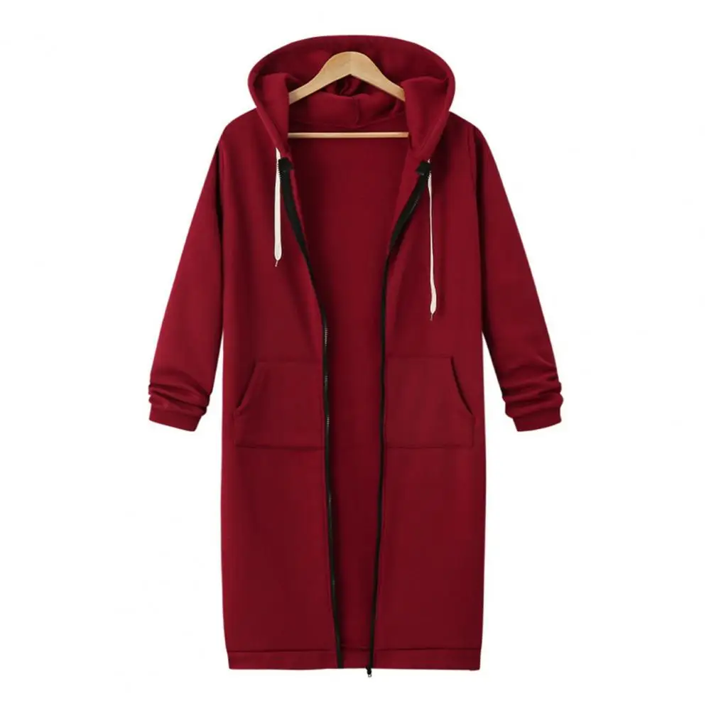 Loose Zip Up Hoodies For Women Oversized Fleece Long Tunic Hooded Sweatshirt Fall Winter Drawstring Coat With Pockets