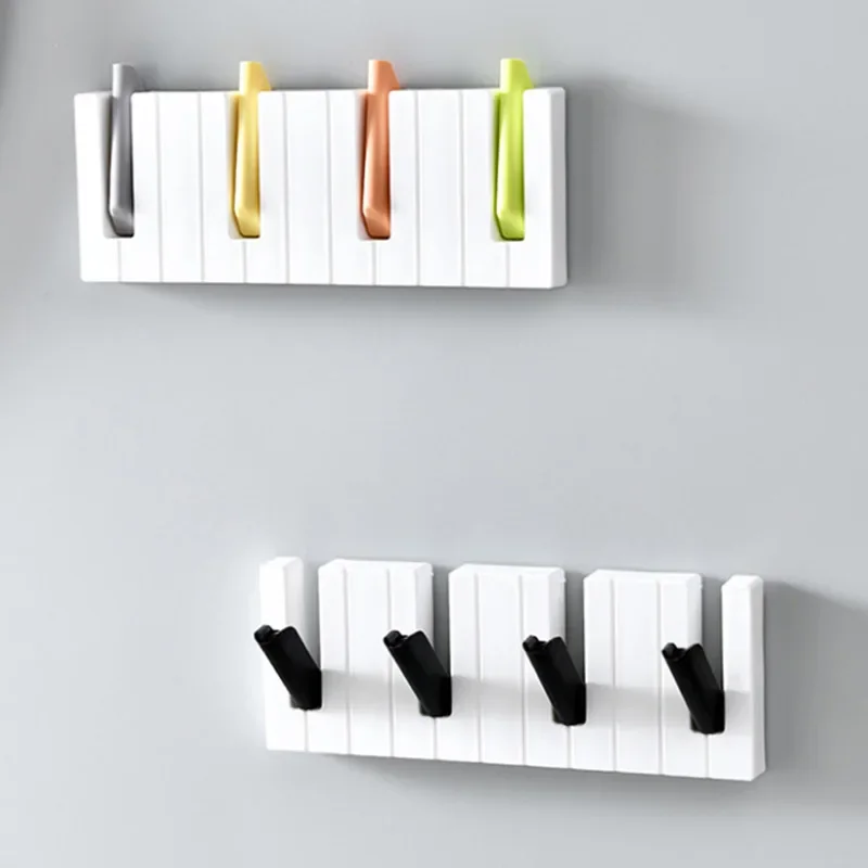 Piano Keys Hook Hanger Wall Mounted Coat Hanger Creative Wall Decoration Holder Peg for Entryway Living Room Bedroom Cloakroom