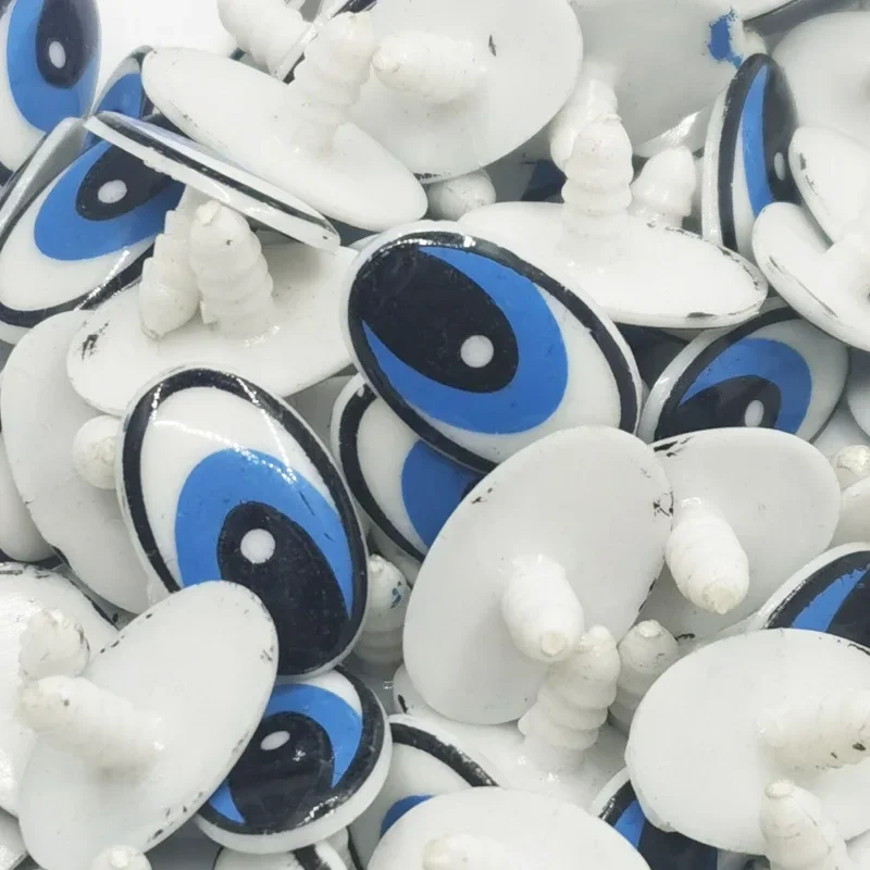 흰색 곰 인형용 검은 플라스틱 타원형 안전 눈, 동물 인형 공예, 어린이 DIY 장난감, 봉제 인형 액세서리, 10-50mm