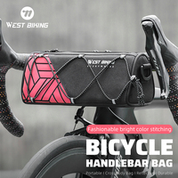 WEST BIKING Portable Bicycle Handlebar Bag Multipurpose Large Capacity Cycling Backpack Reflective Frame Tube Bag Bike Accessory