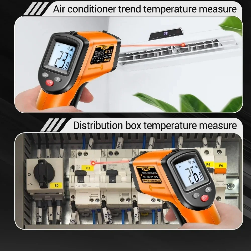Digital Infrared Measuring Gun High Sensitivity Non-contact Industrial Thermometer Backlight Laser Positioning Temperat Sensing