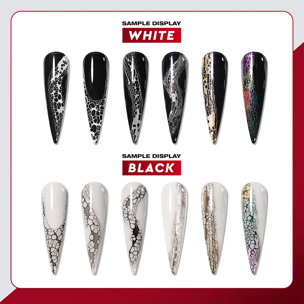 5g/pot Zwart Wit Kant Nail Art Basis Gel Kant Golf Textuur Abstract Gel Losweken UV LED vernis Nagel Schilderen Lak Gel