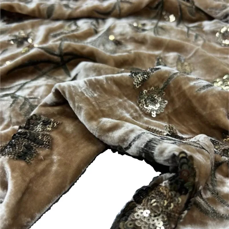 중국식 상의와 코트를 위한 새로운 고급 맞춤형 중공업 진짜 실크 벨벳 자수 패브릭
