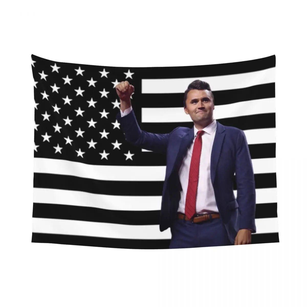 تشارلي كيرك العلم الأمريكي نسيج البوليستر الملون الجدار الشنق ديكور الغرفة غطاء الطاولة بطانية الرجعية