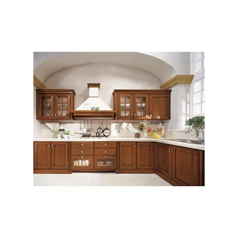 Customized American Style Solid Wood Kitchen Cabinet High Quality Furniture Made to Order in China