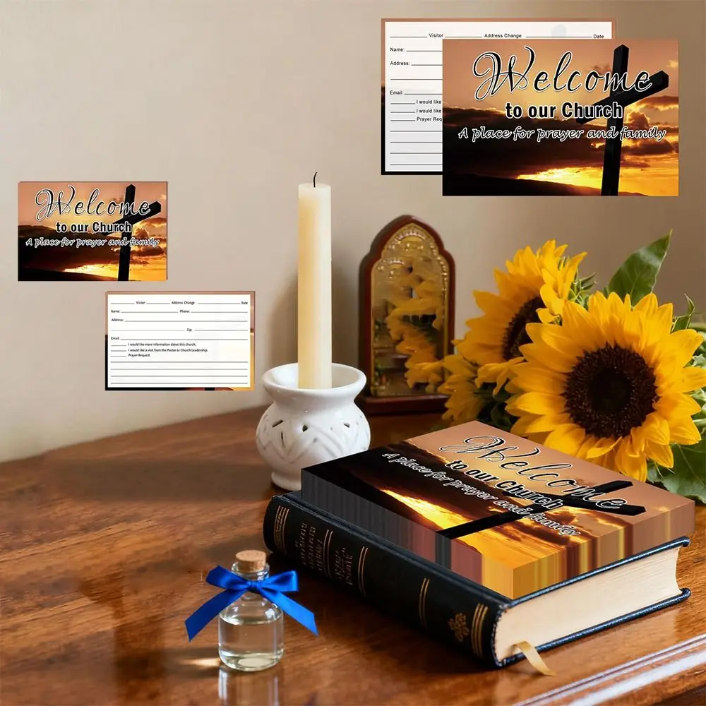 50pcs Writable Area Welcome Visitor Postcards Thoughtful Handwritten Blessings Creative Greeting Cards Creative Design Exquisite