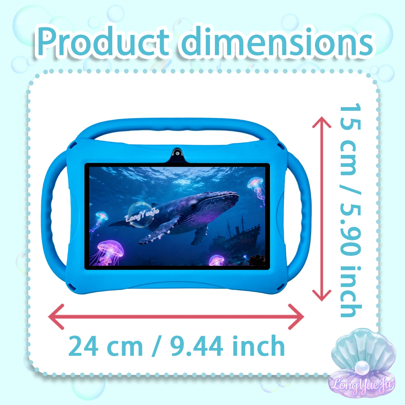 7-inch Android Educational Tablet, 2GB+32GB, WiFi, Parental Control, Protective Case, Holiday Gift,Blue/Pink