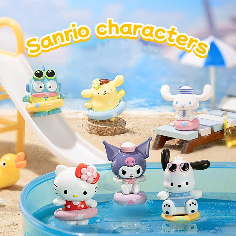 

18 шт. Sanrio Swimming Moment Series слепые сумки игрушки милые Pochacco Hangyodon Kuromi украшение для комнаты загадочная коробка детские игрушки