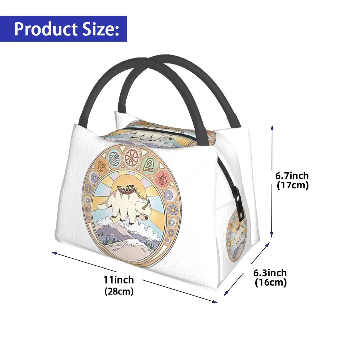 Team Avatar And Elements Design Insulated Lunch Bag for School Picnic Storage Food Boxes Portable Thermal Lunch Box Tote