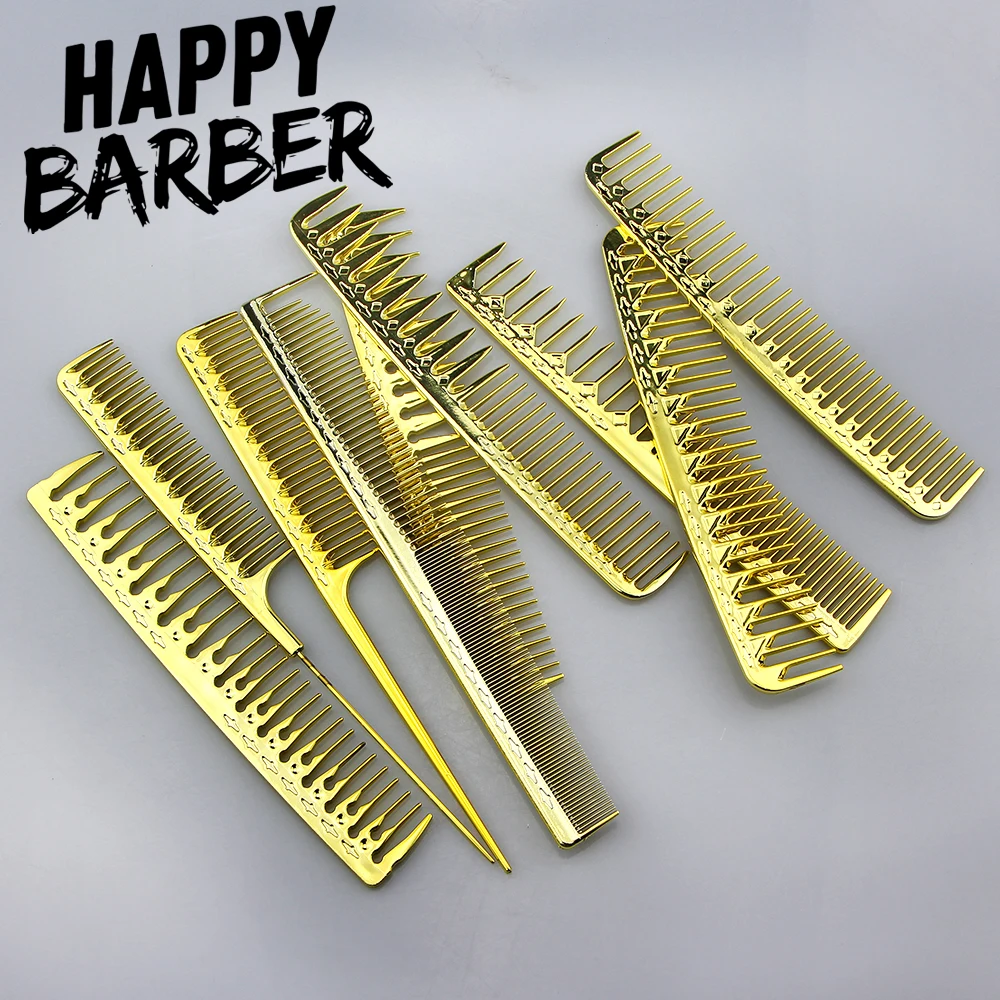 Professionelle Friseur Kamm Gold Galvani Haar Kamm Barber Hitzebeständige Haar Schneiden Pick Haar Kamm Salon Styling Werkzeug