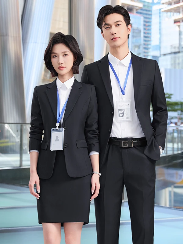 

Black Suit Jacket for Women Autumn Winter New Style Business Commute Men's Workwear Professional Ensemble Poly Fiber Long Sleeve
