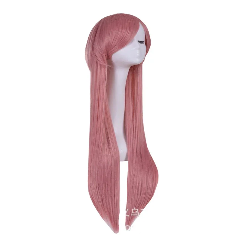 أزياء أنيمي ميراي نيكي غاساي يونو التأثيرية للفتيات في المدرسة الثانوية تنورة صيفية بأكمام قصيرة للهالوين شعر مستعار طويل وردي