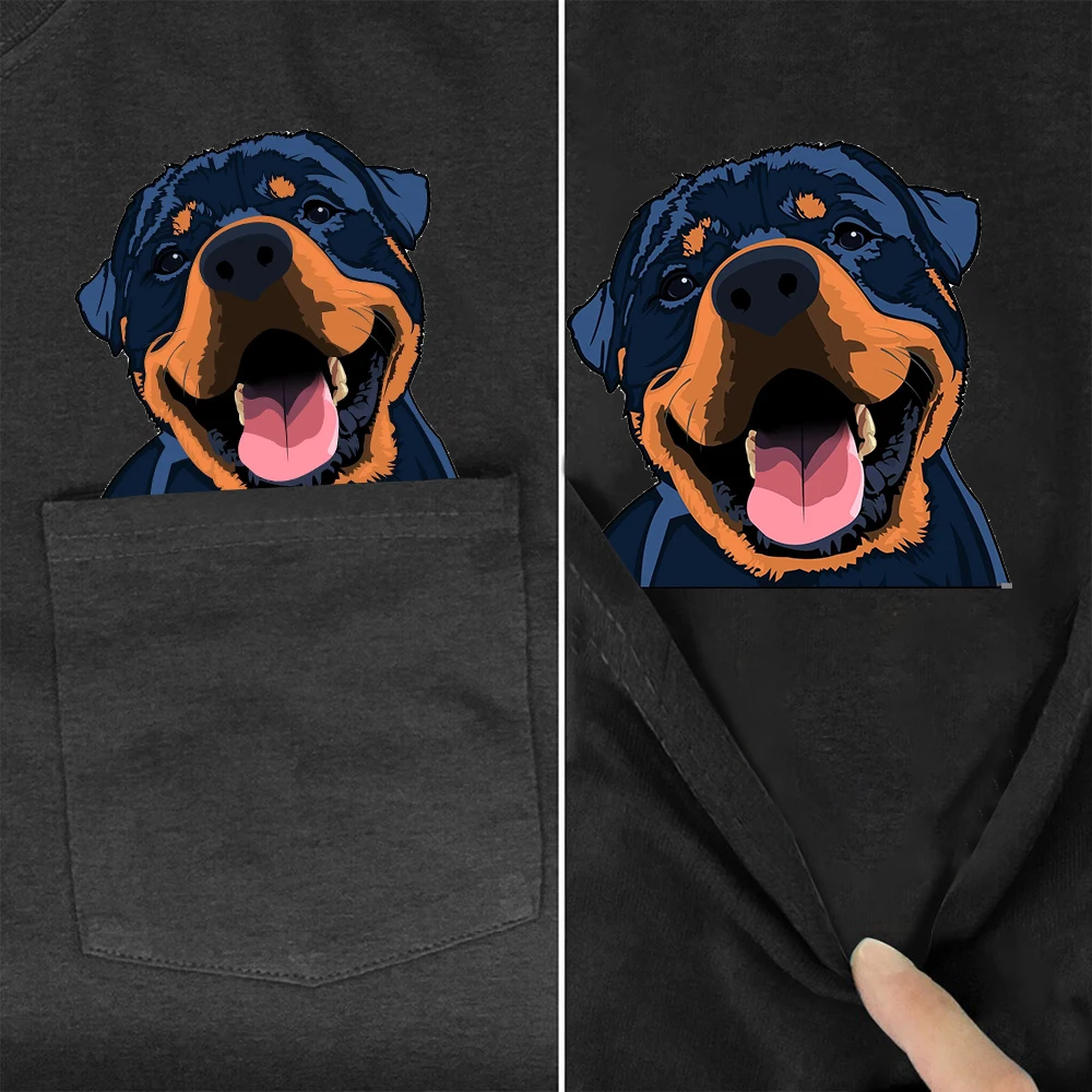 CLOOCL 100% Cotton T-shirts Fashion Brand Cartoon Cute Rottweiler Pocket Hip Hop Tops Summer Harajuku Woman Tshirts Dropshipping