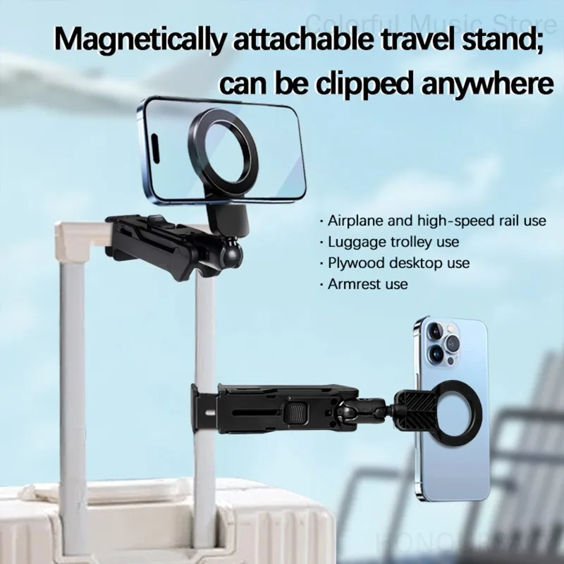 Supporto per telefono magnetico universale Elementi essenziali da viaggio Supporti per telefono per aereo a rotazione flessibile a mani libere per la serie IPhone16 Pro Max