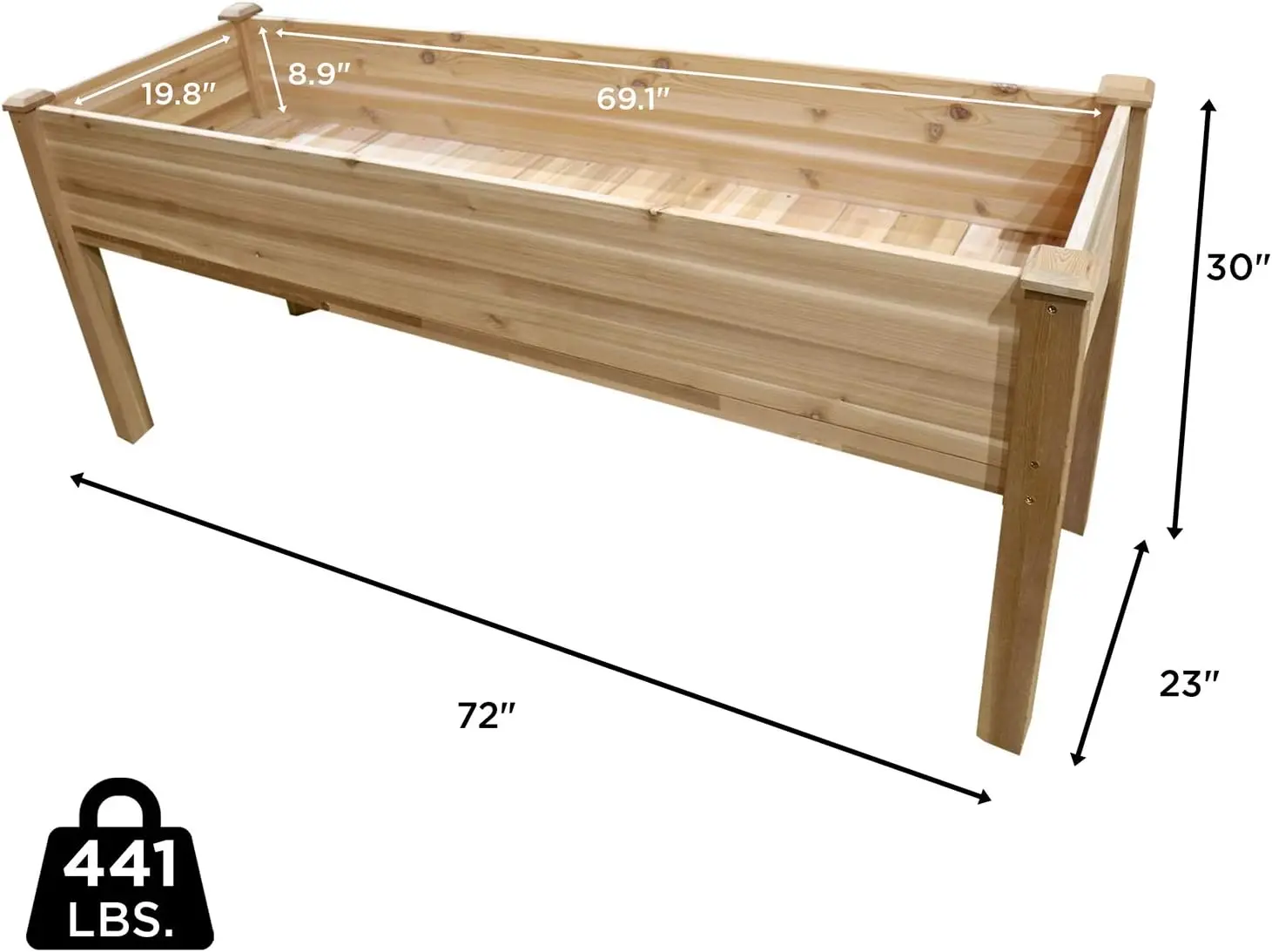 

XCYJumbl Raised Canadian Cedar Garden Bed | Elevated Wood Planter for Growing Fresh Herbs, Vegetables, Flowers,